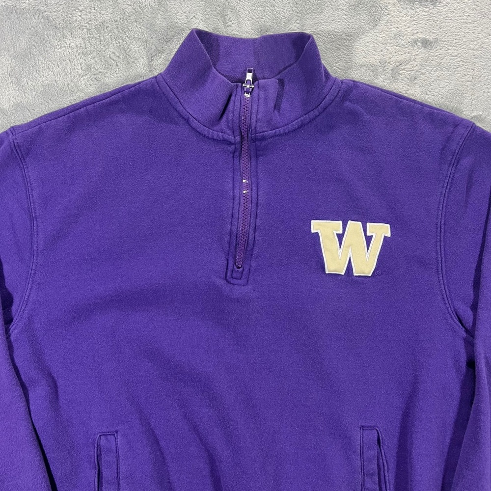Washington Huskies 1/4 Zip Pullover Small Purple Logo University College NCAA